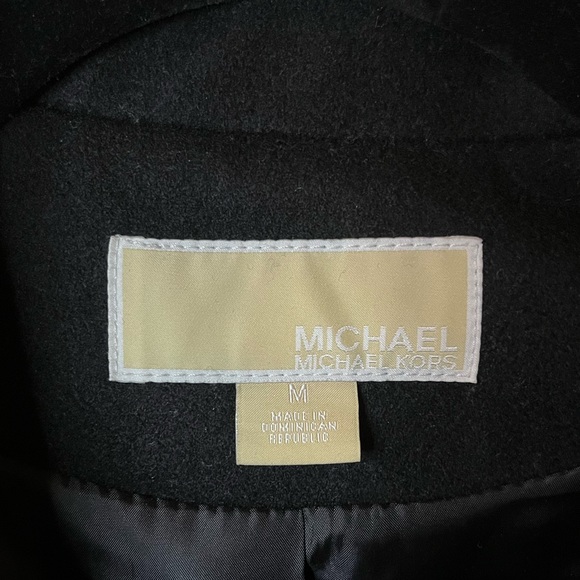 MICHAEL KORS BLACK WOOL BLEND COAT - Picture 5 of 5